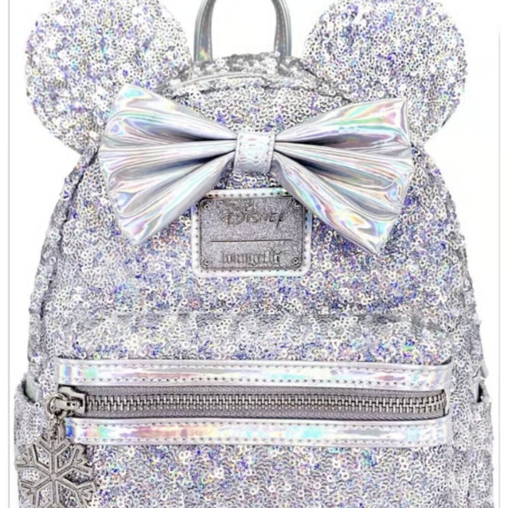 Disney Loungefly Silver Sequin Backpack